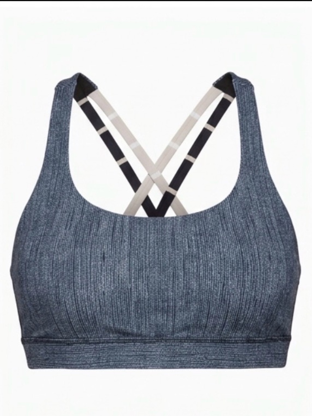 Lululemon Energy Bra Strappy Multi-Strap Crossback Black/White – Size 6